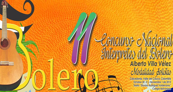 Programación Concurso Nacional Intérpretes del Bolero 2015 en Caicedonia
