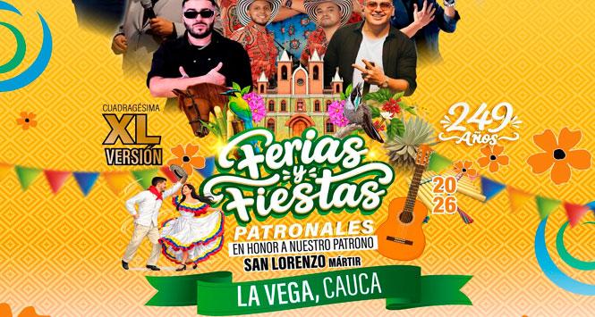 Ferias y Fiestas Patronales 2026 en La Vega, Cauca