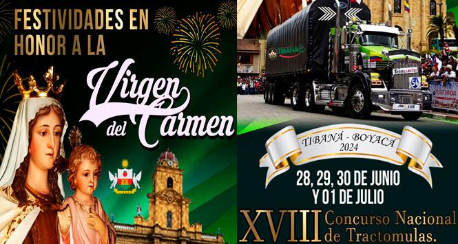 Festividades en Honor a la Virgen del Carmen y Concurso Nacional de Tractomulas 2024 en Tibaná Festividades en Honor a la Virgen del Carmen y Concurso Nacional de Tractomulas 2024 en Tibaná