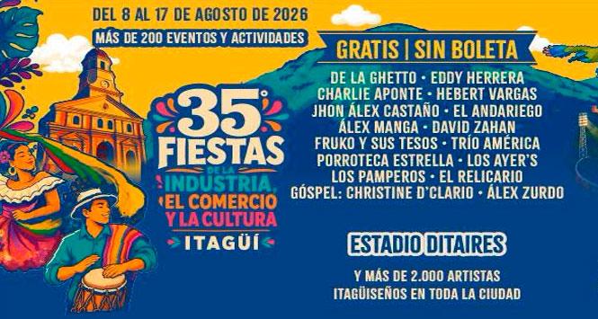 Fiestas de la Industria, el Comercio y la Cultura 2026 en Itagüí, Antioquia