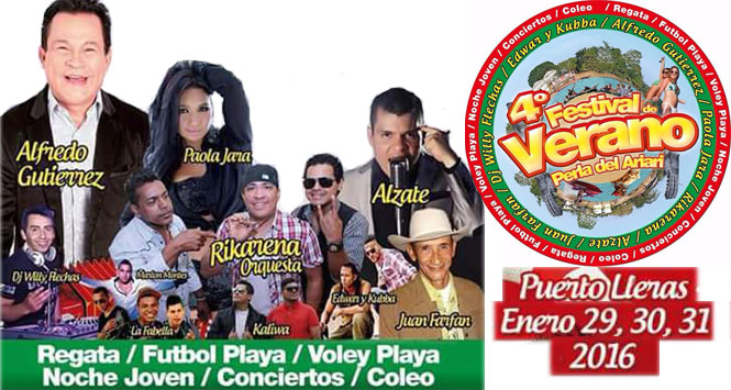 Festival de Verano Perla del Ariari 2016 en Puerto Lleras, Meta