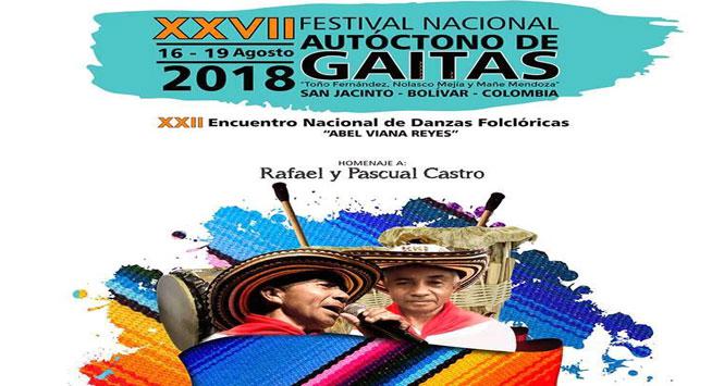 Festival Nacional Autóctono de Gaitas 2018 en San Jacinto, Bolívar