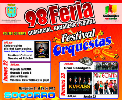 Ferias y Festival del Orquestas en el Socorro, Santander